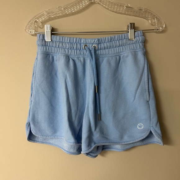 Aerie Blue High Waisted Smiley Shorts - Picture 1 of 4
